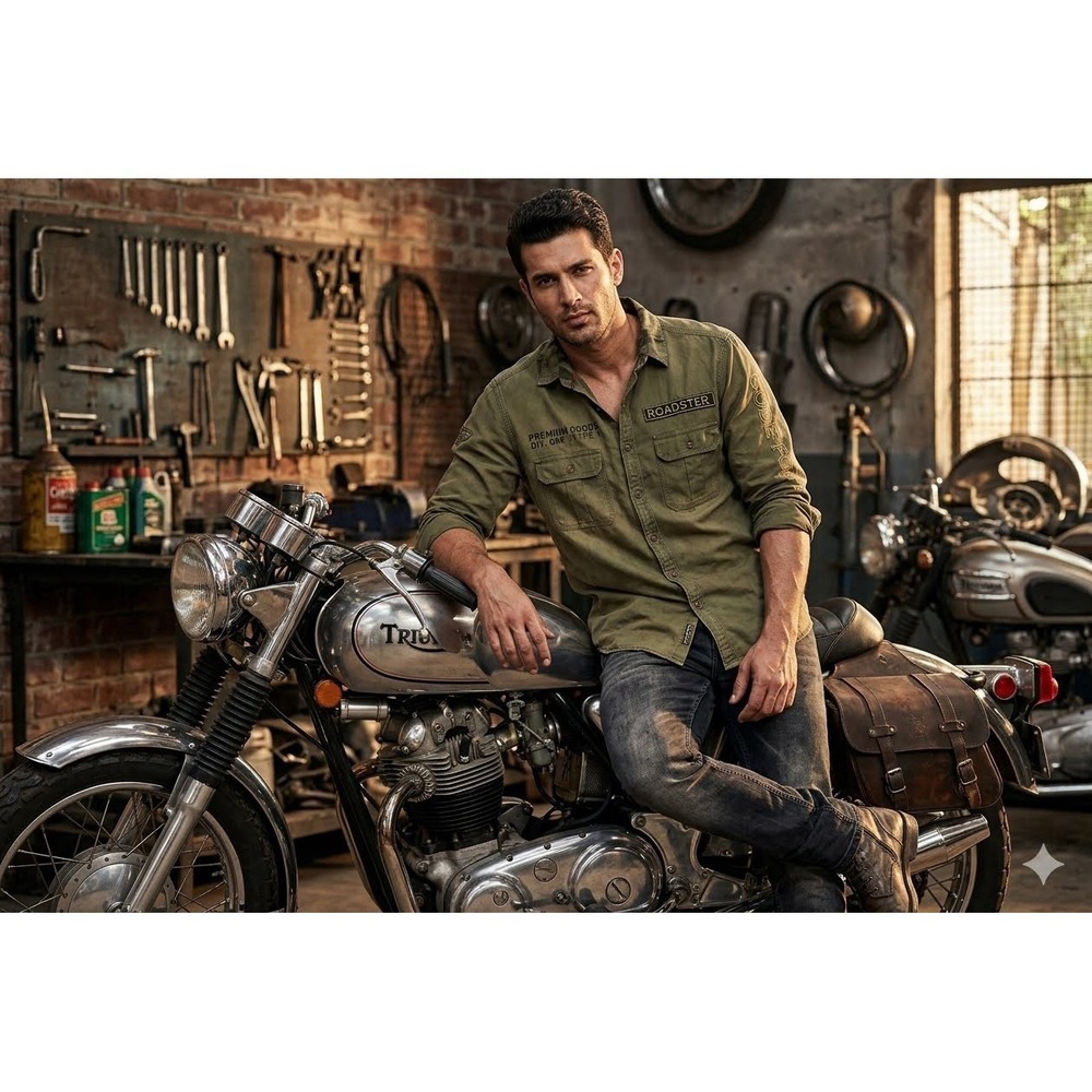The Roadster Life Utility Shirt Button Up Med OD Green Military Workwear Canvas